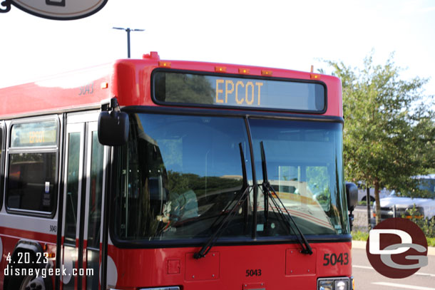 8:31am - Our bus to Epcot arriving