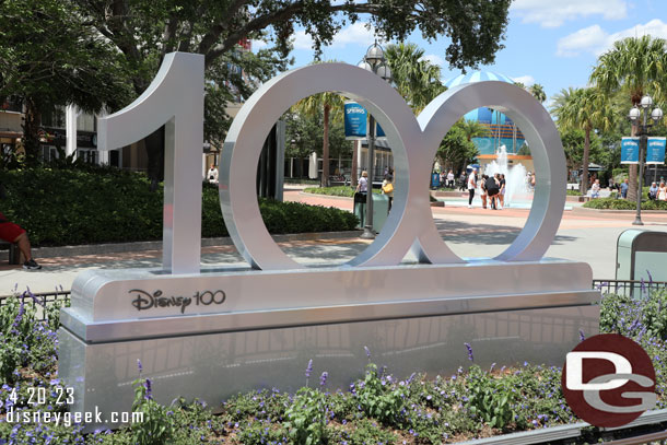 A Disney100 sign