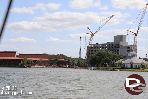 The new tower looming above the other nearby buildings.