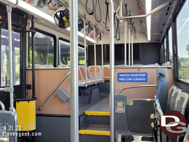 No one else boarded so we had a private bus this morning.  Kind of odd considering the early morning entry just started and the park officially opens at 9am.