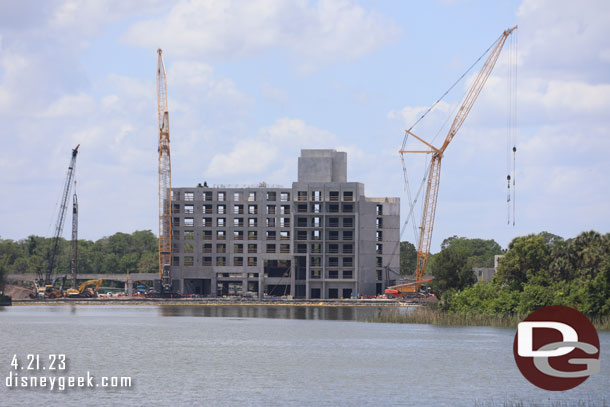 A check of the construction today from the Magic Kingdom ferry boat.