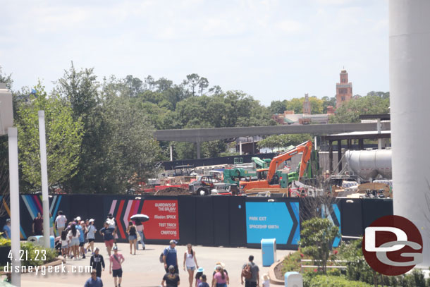 Looking out at the World Celebration construction