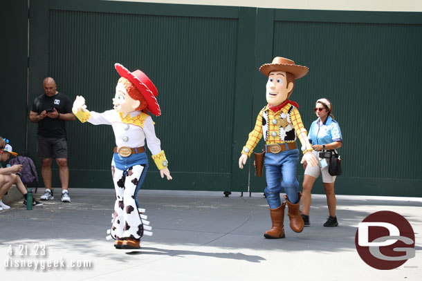 Woody and Jessie arriving for pictures