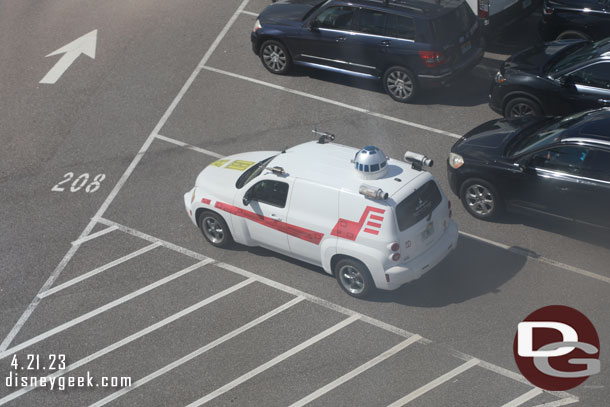 A Star Wars guest car in the parking lot.