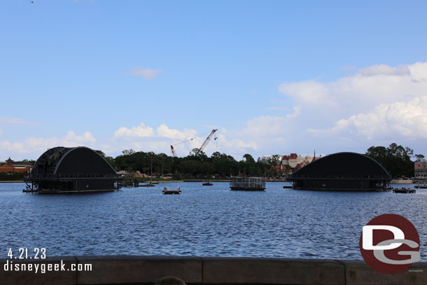 Only two Harmonious Barges left to remove.  The others have all been moved backstage and are being disassembled/destroyed