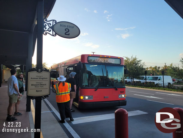 7:20am - Walked out to catch the bus and it had just arrived.