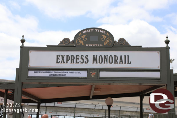 1:06pm - Decided to take the Express Monorail