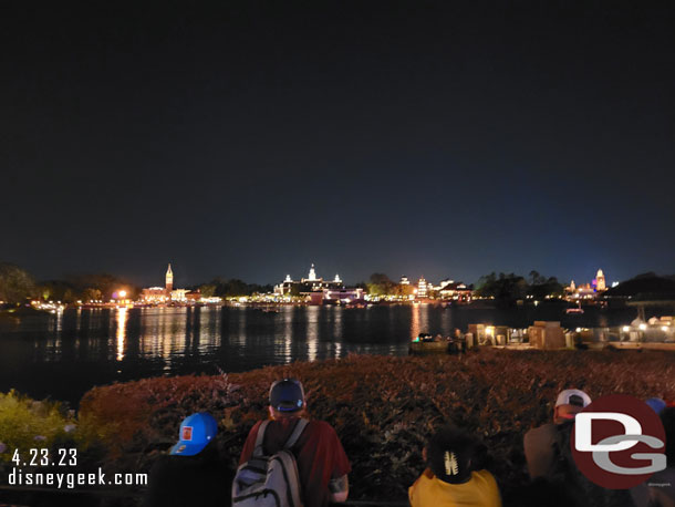 8:57pm - Found a spot for Epcot Forever