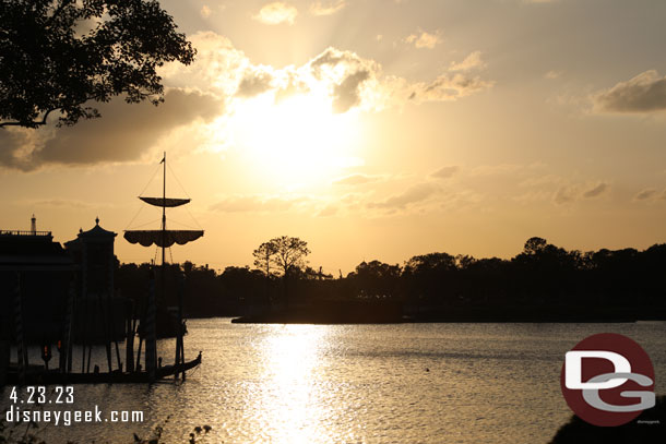 Sunset over World Showcase