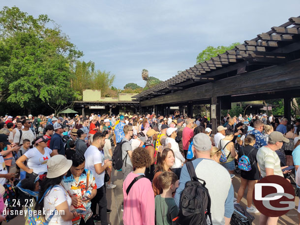 8:33am - The queue to get in this morning.