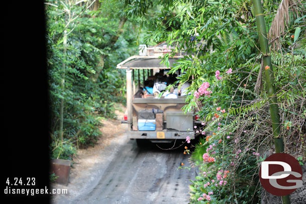 Not many trucks moving below as we passed over.