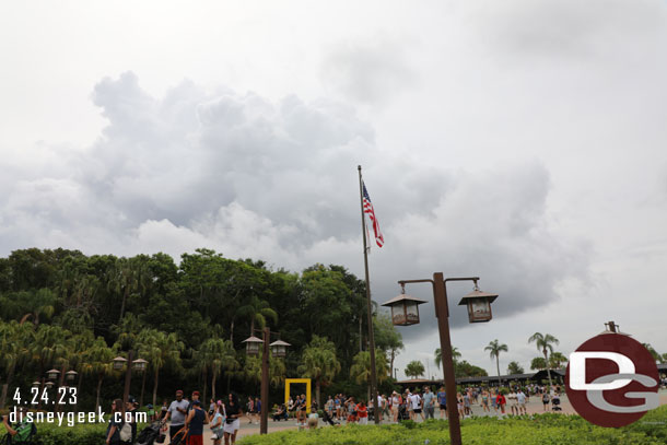 Clouds are continuing to build.  Rain is forecast this afternoon.