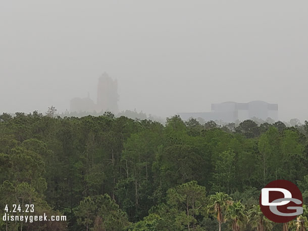 Rain picking up and obscuring our view.