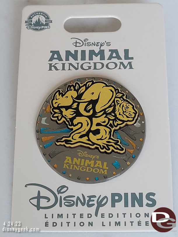 A DAK 25th Anniversary Pin I decided to buy.