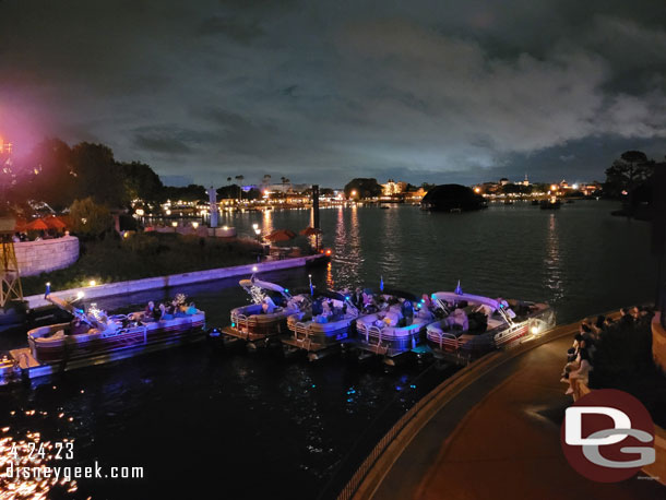 Fireworks cruises arriving for Epcot Forever in 15 minutes