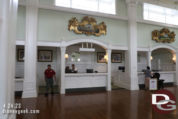 First time seeing the reconfigured lobby in person.  The cutouts at the front desk work