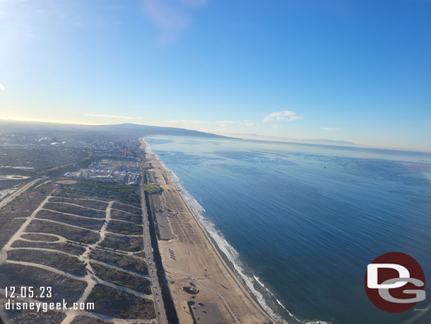 A nice morning as we climb out over the Pacific Ocean