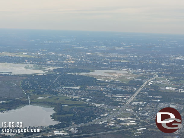 Spotted Walt Disney World on the horizon as we were on final approach