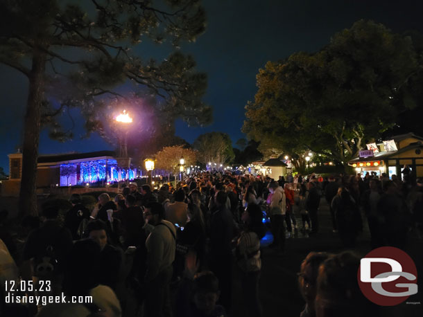 9:15pm - The area was crowded as the ceremony concluded