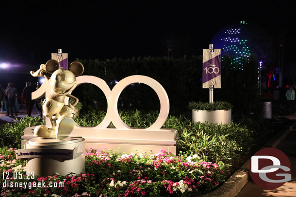 Mickey photo op for Disney100 as you enter World Celebration