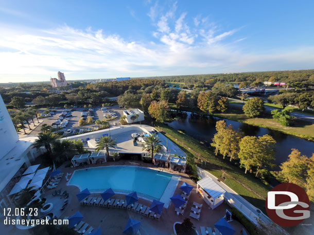 The view from our 10th floor room at the Swan Reserve