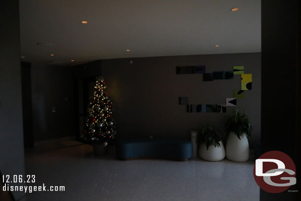 8:48am - A Christmas Tree in the lower lobby of the Swan Reserve