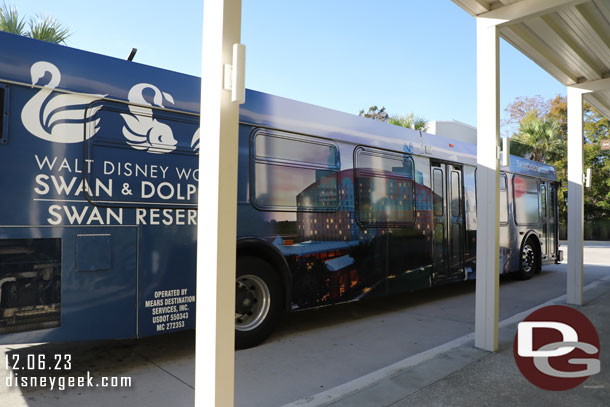 A Magic Kingdom bus pulled in while we were waiting.