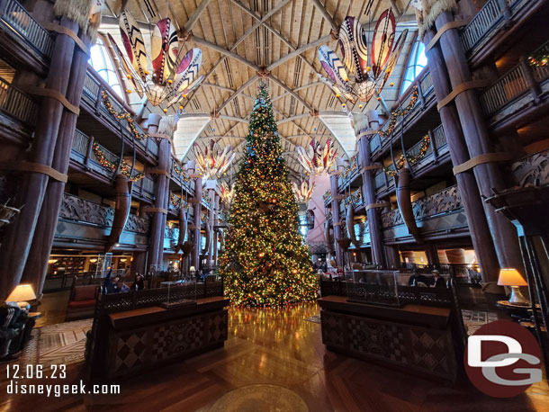 Stepping into the main lobby of the lodge is an impressive sight.