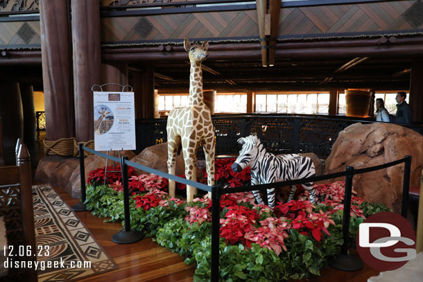 The two gingerbread creations have moved further into the lobby this year.