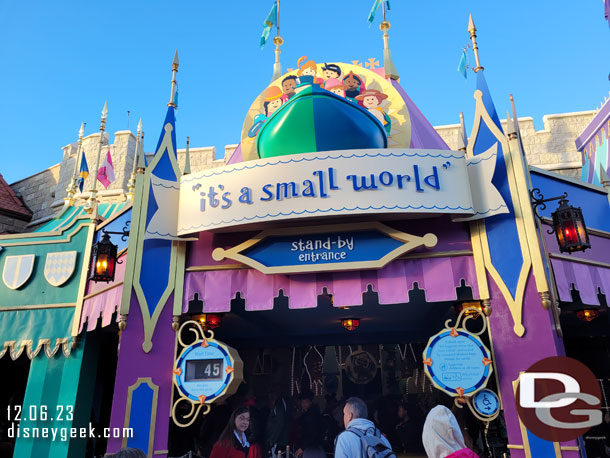 Across the way 45 minutes for it's a small world