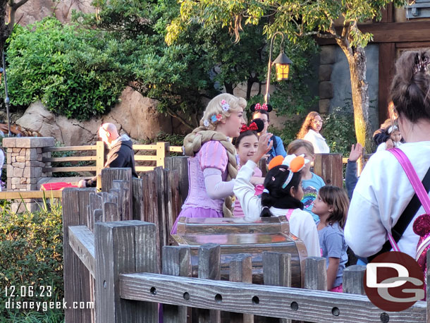 Rapunzel was out greeting guests.