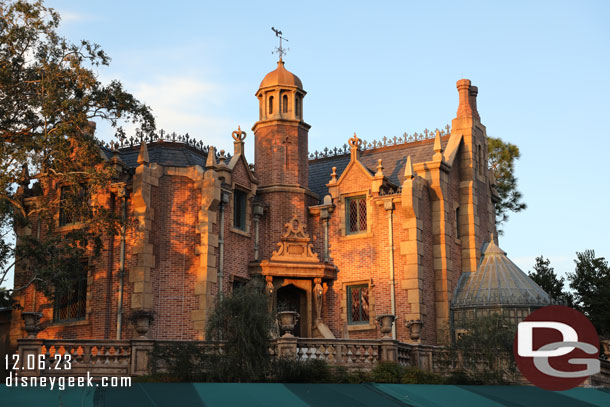 The Haunted Mansion as the sun was setting