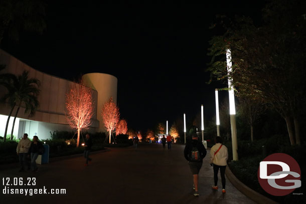 The walkway lights as you head toward World Celebration were changing as I walked through.