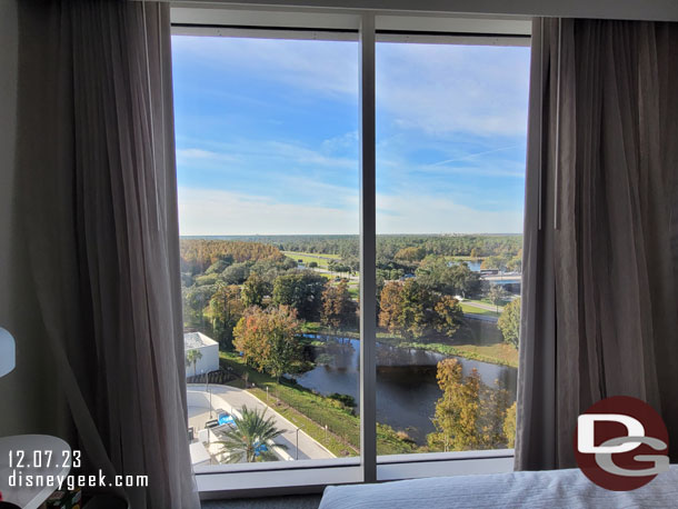 A look out our 10th floor window at the Swan Reserve this morning before checking out.