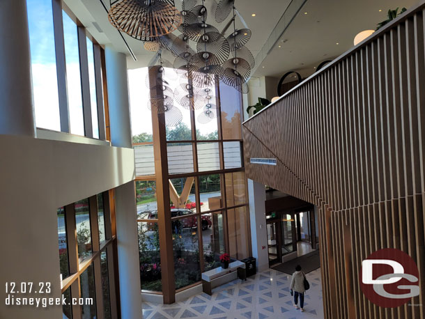 The view from the top of the escalators