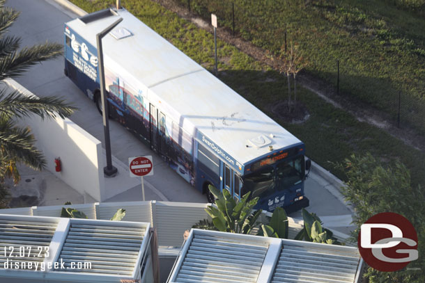 A Magic Kingdom bus leaving the Swan Reserve