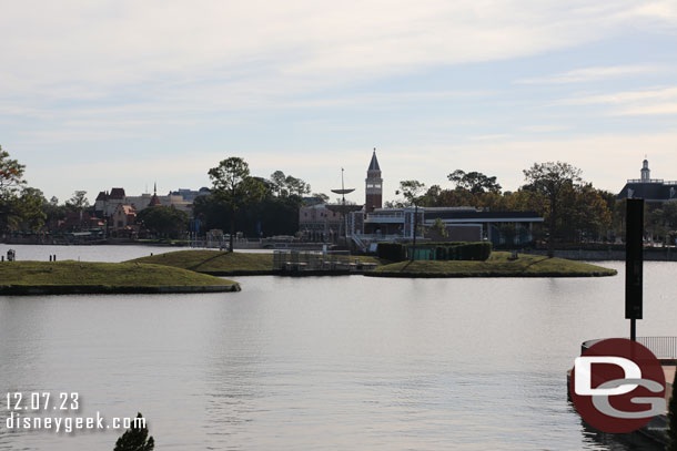 An unused fireworks barge is docked at this island too.