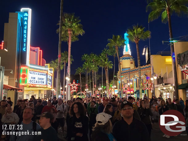 The crowd gathered to watch the show