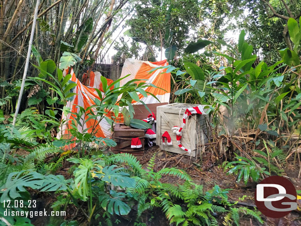 The Jingle Cruise props looked to be the same as previous years.