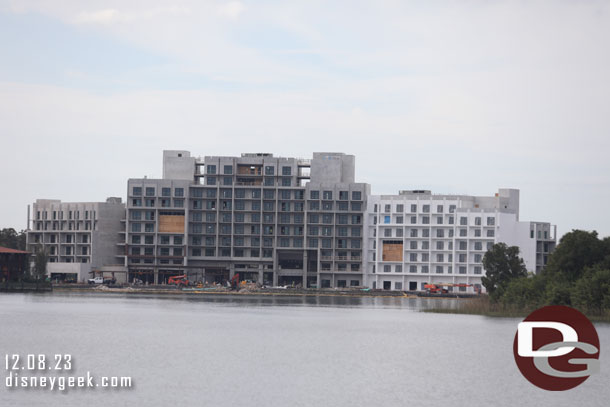 The Polynesian DVC tower from the ferry boat.