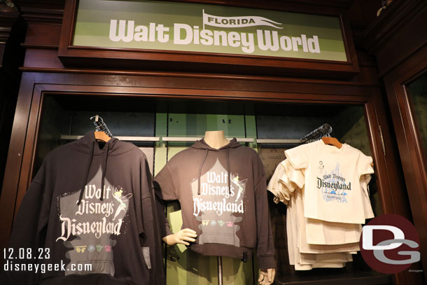 This was funny to me..  Walt Disney World banner and Disneyland merchandise.