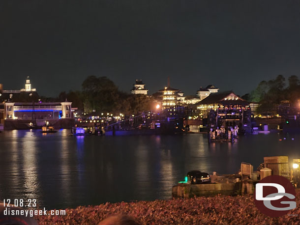 9:19pm - Found a spot for Luminous the Symphony of Us near the Mexico boat dock.