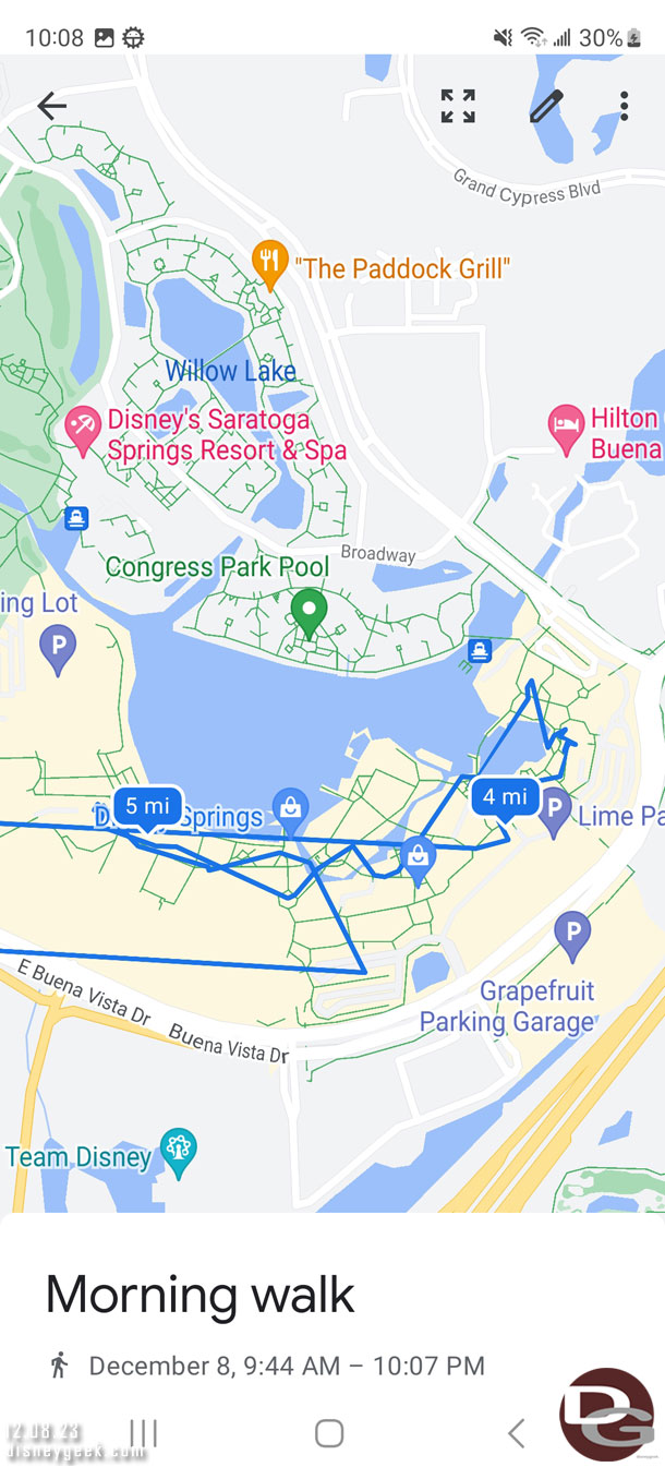 A closer look at my Disney Springs route