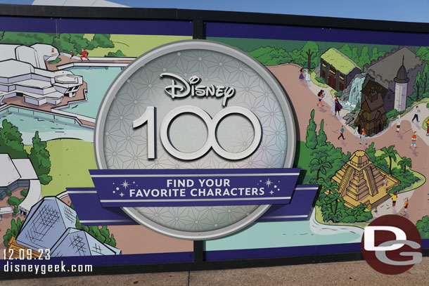 A look at the Disney100 Character mural.  There are a number of characters throughout it.