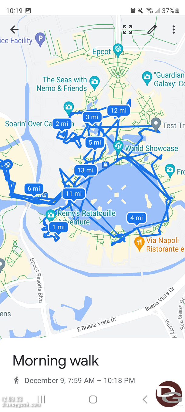My EPCOT paths today