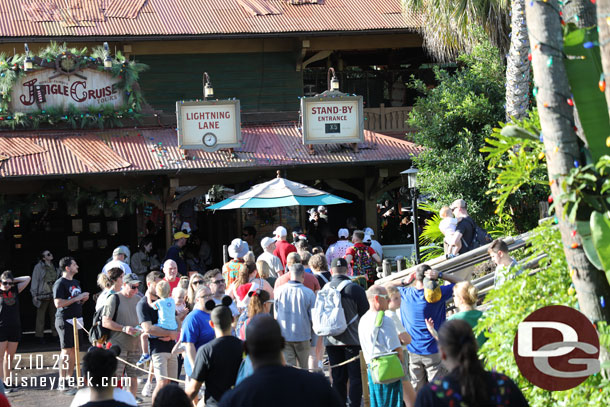 9:04am - Not sure how long x5 is at the Jingle Cruise