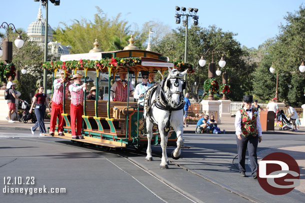 The Dapper Dans performing Christmas music on the go.