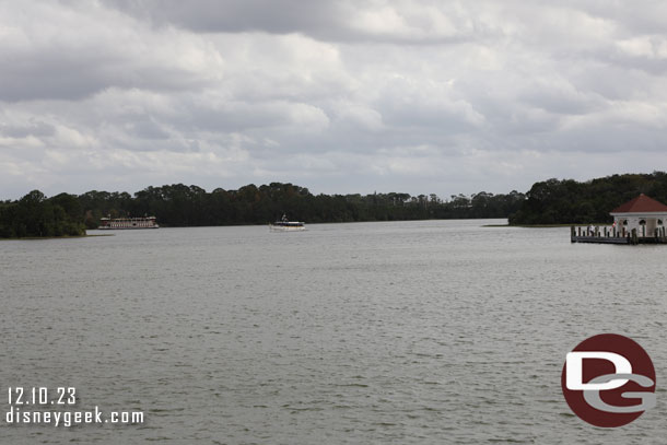 They had a large boat on the route today, here it is heading to the Magic Kingdom, I do not think we would have made it onto that boat with the crowd that was ahead of us.