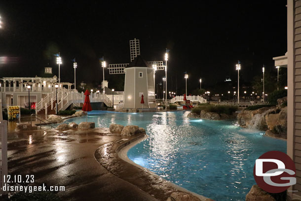 The pool was closed due to the storm