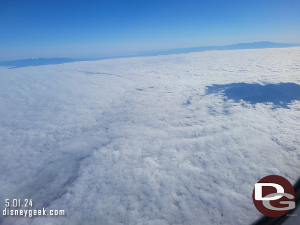 No views of the Los Angeles area this morning due to clouds.
